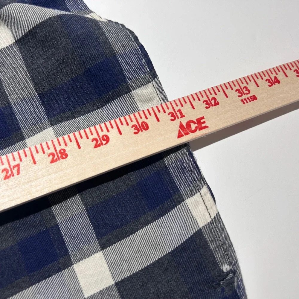 J. Crew Large Slim Fit Sportsmens Outfitter Flannel Shirt Blue Plaid Cotton Mens